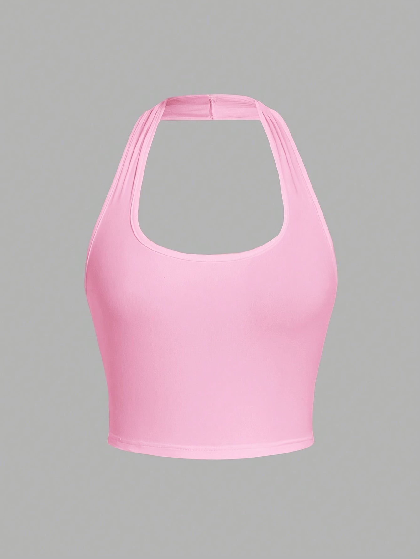Bright Pink Halter Neck Tank Top
