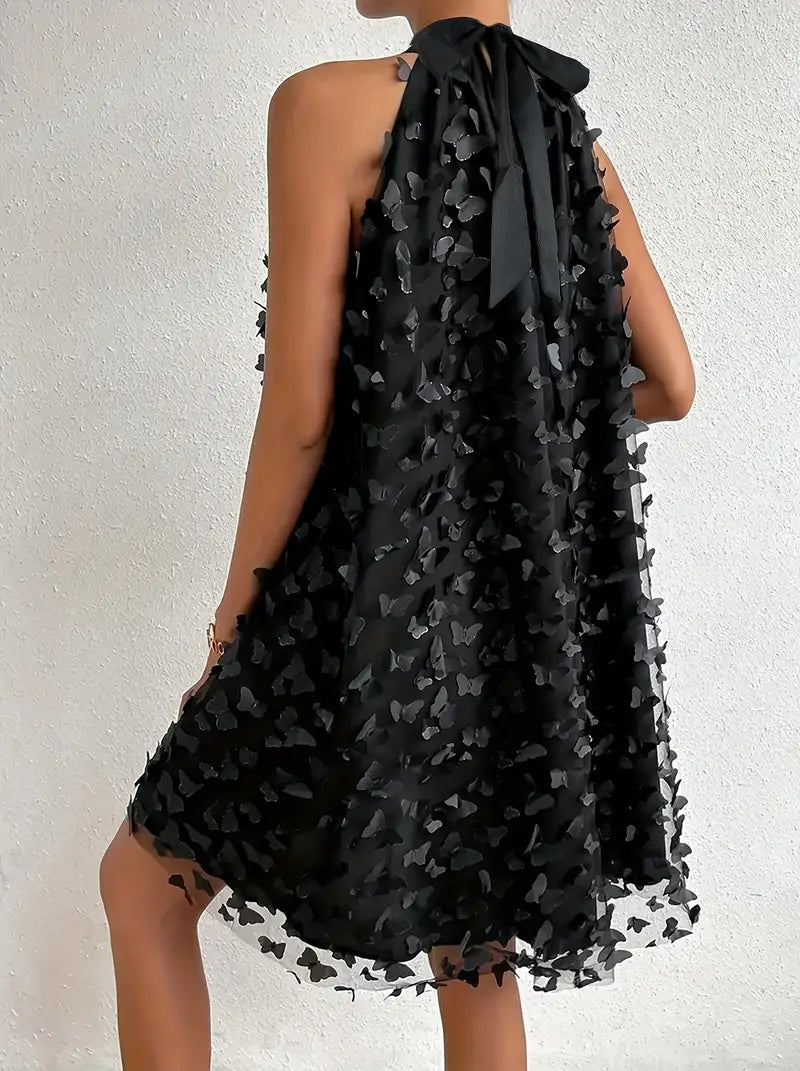 Butterfly Mesh A-Line Dress