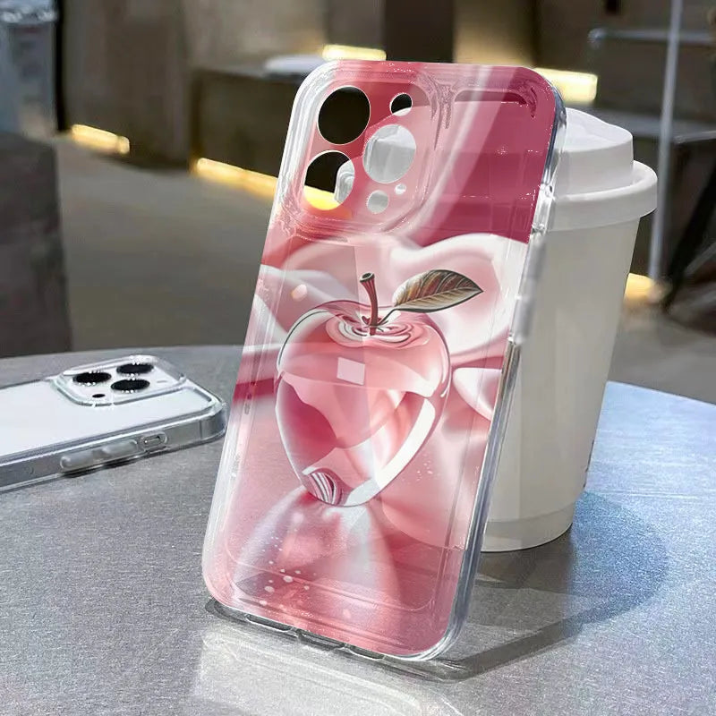Cherry Print Clear Phone Case