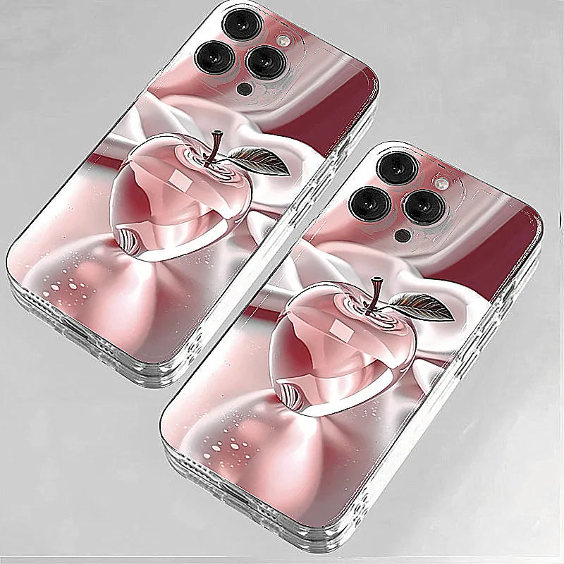 Cherry Print Clear Phone Case