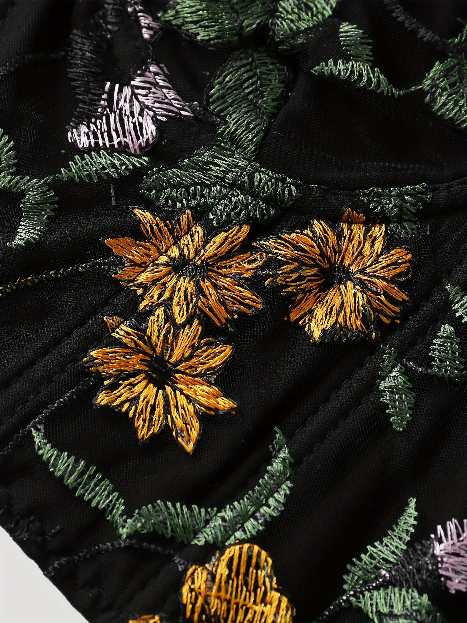 Black Floral Backless Crop Blouse