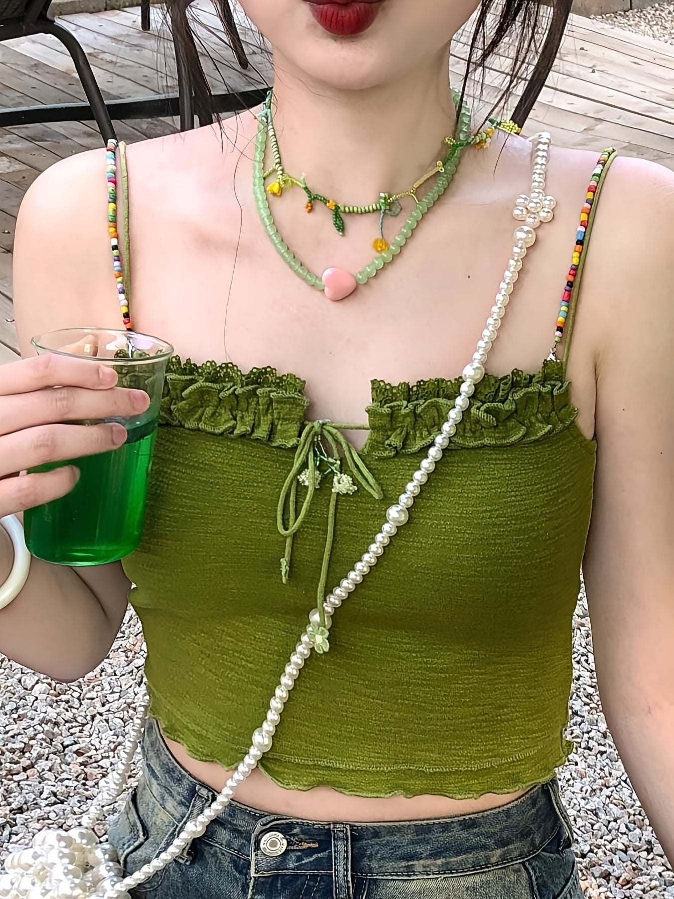 Tassel Detail Backless Cami