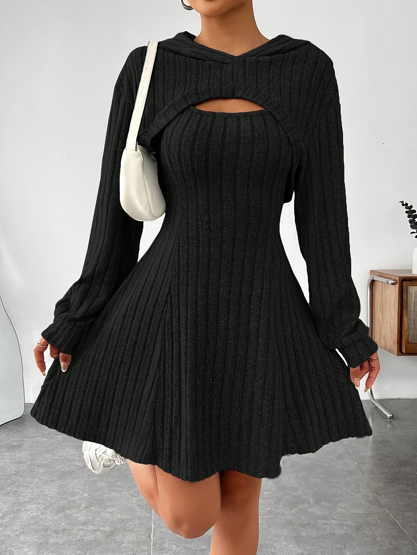 Long Sleeve Shrug & Tank Dress Set