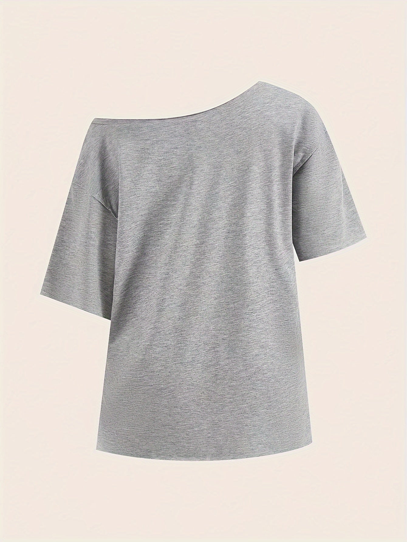 Women's Knit Letter Print Asymmetric Top