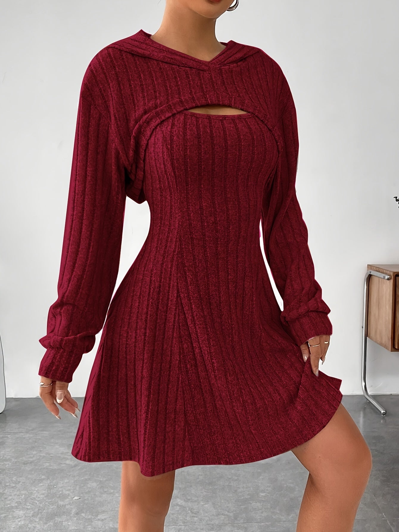 Long Sleeve Shrug & Tank Dress Set