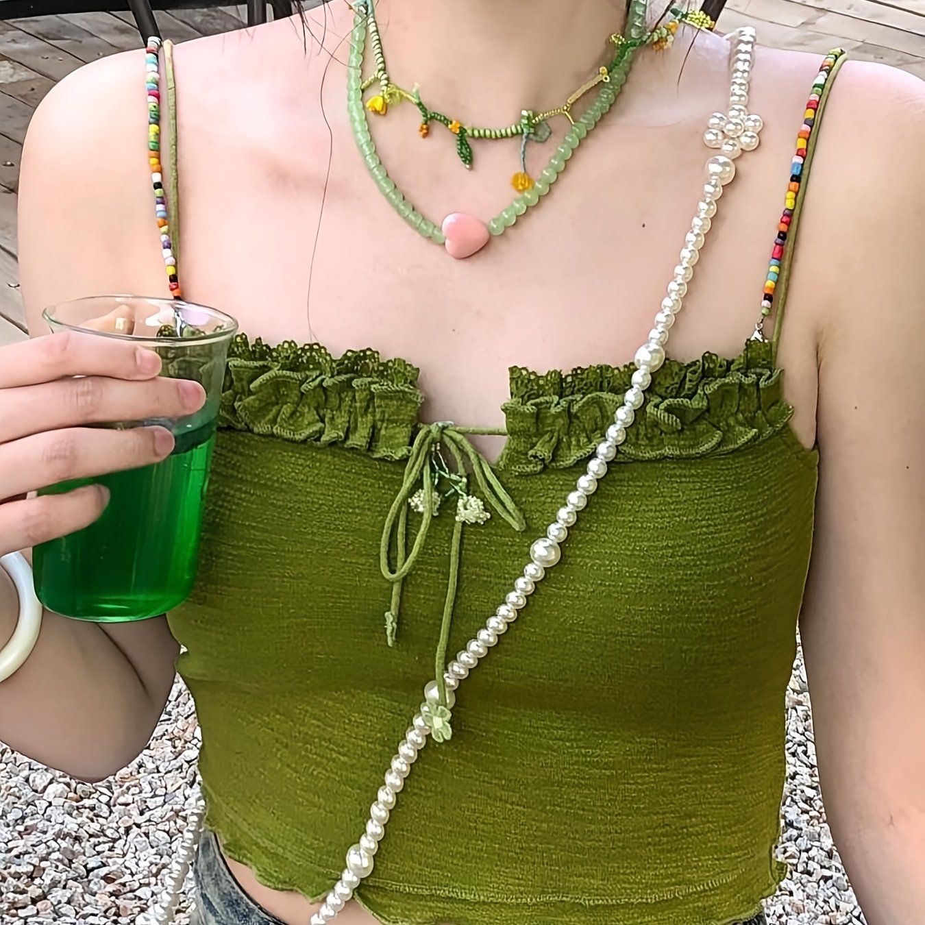 Tassel Detail Backless Cami