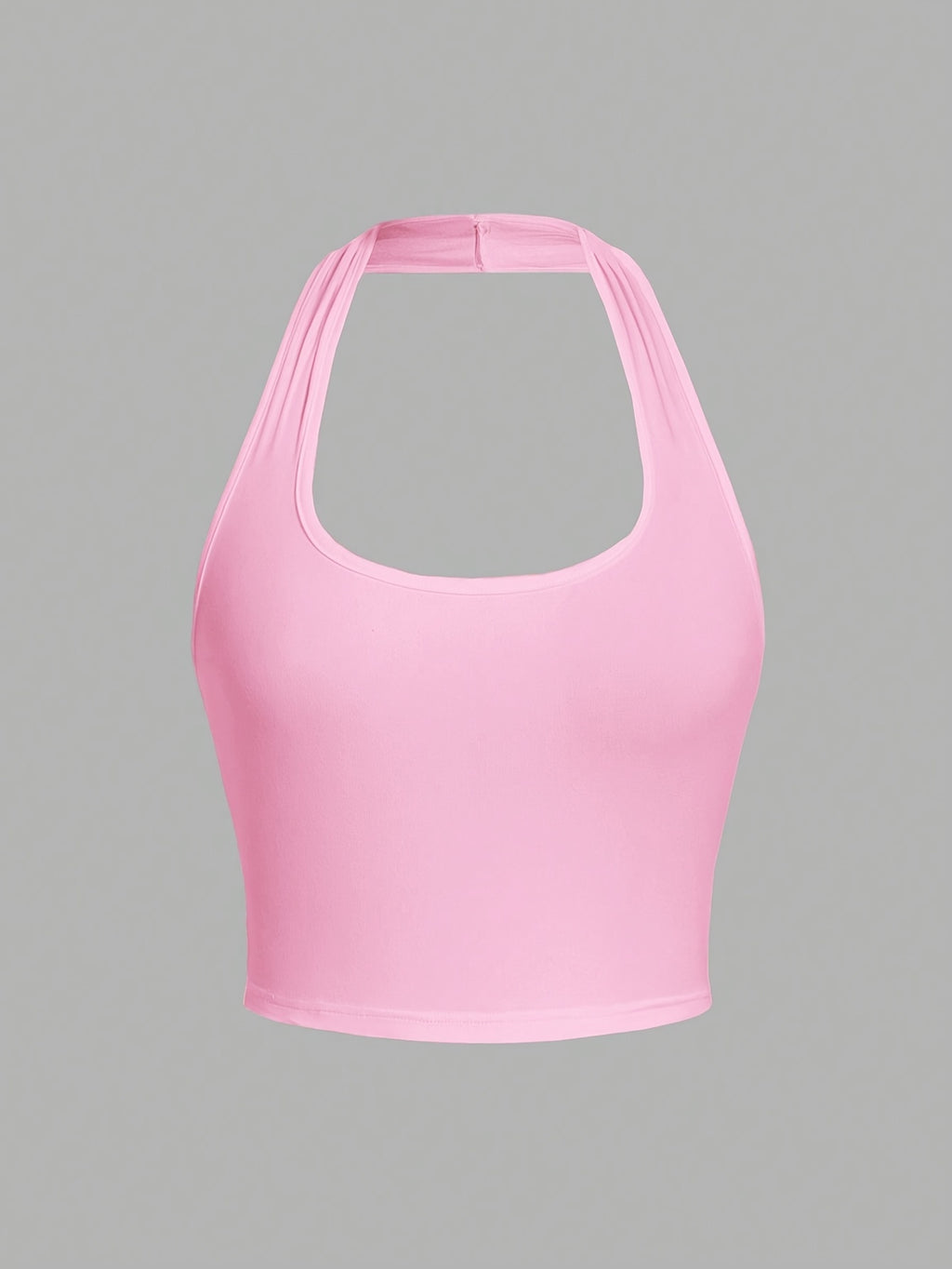 Bright Pink Halter Neck Tank Top