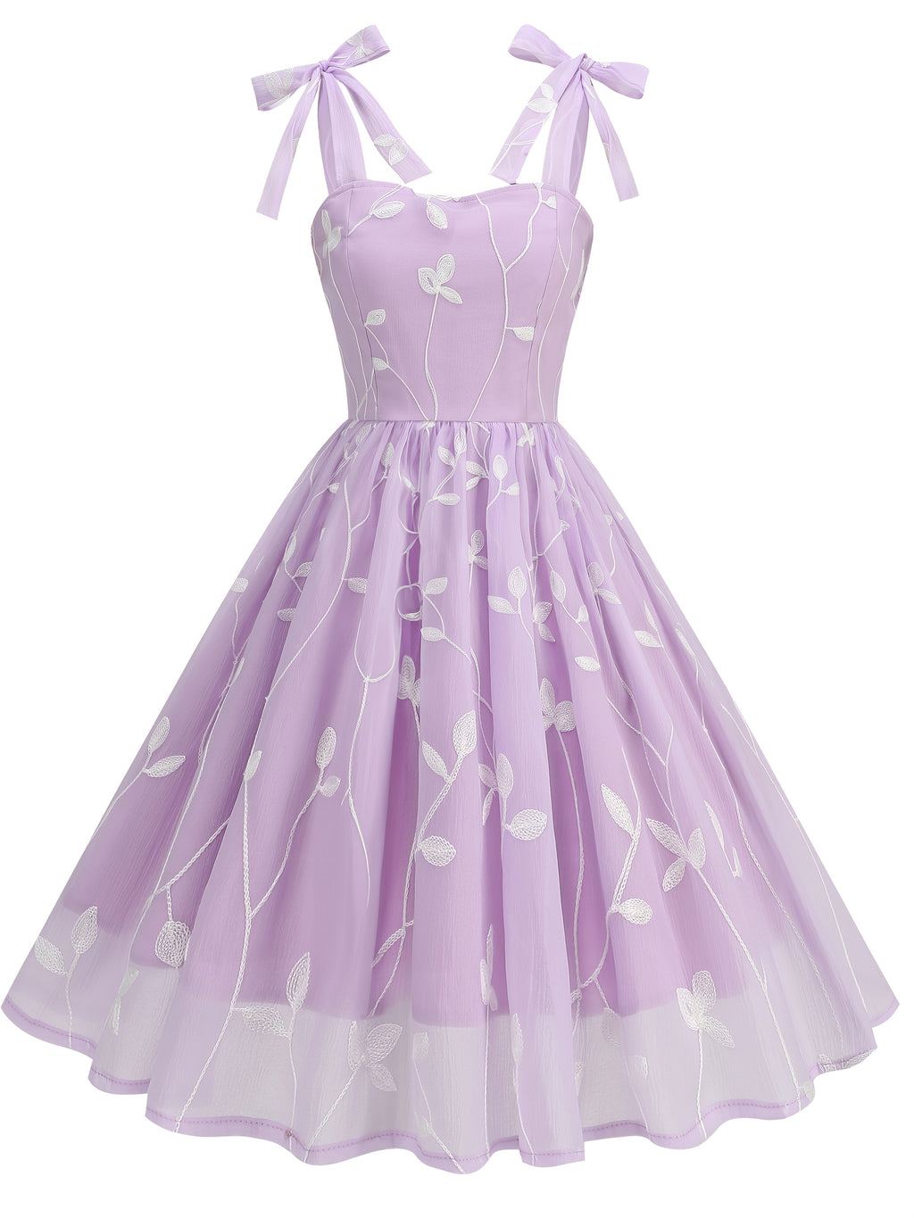 Vintage Embroidered Mesh Party Dress