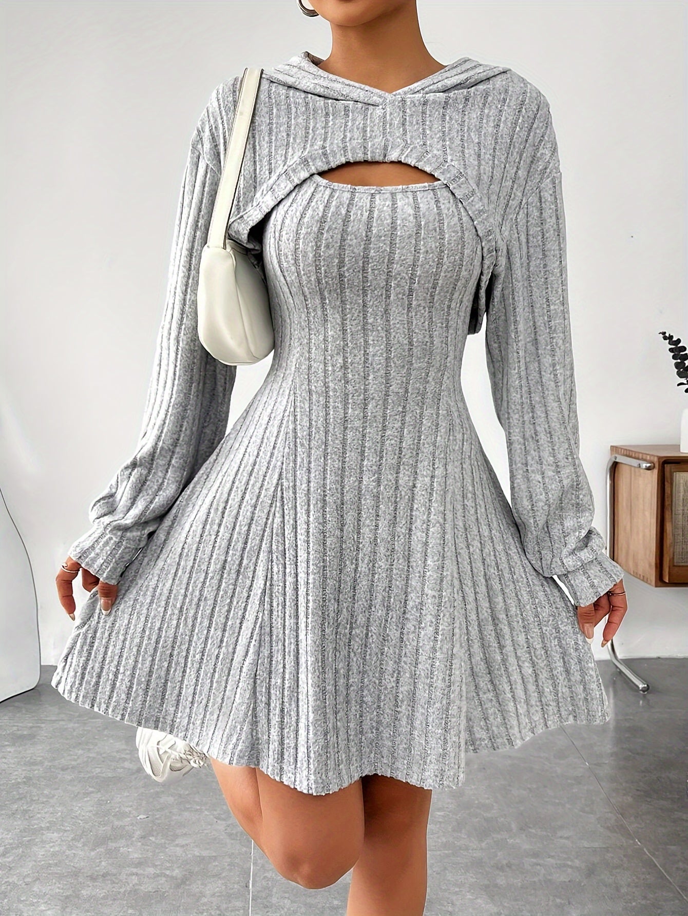 Long Sleeve Shrug & Tank Dress Set