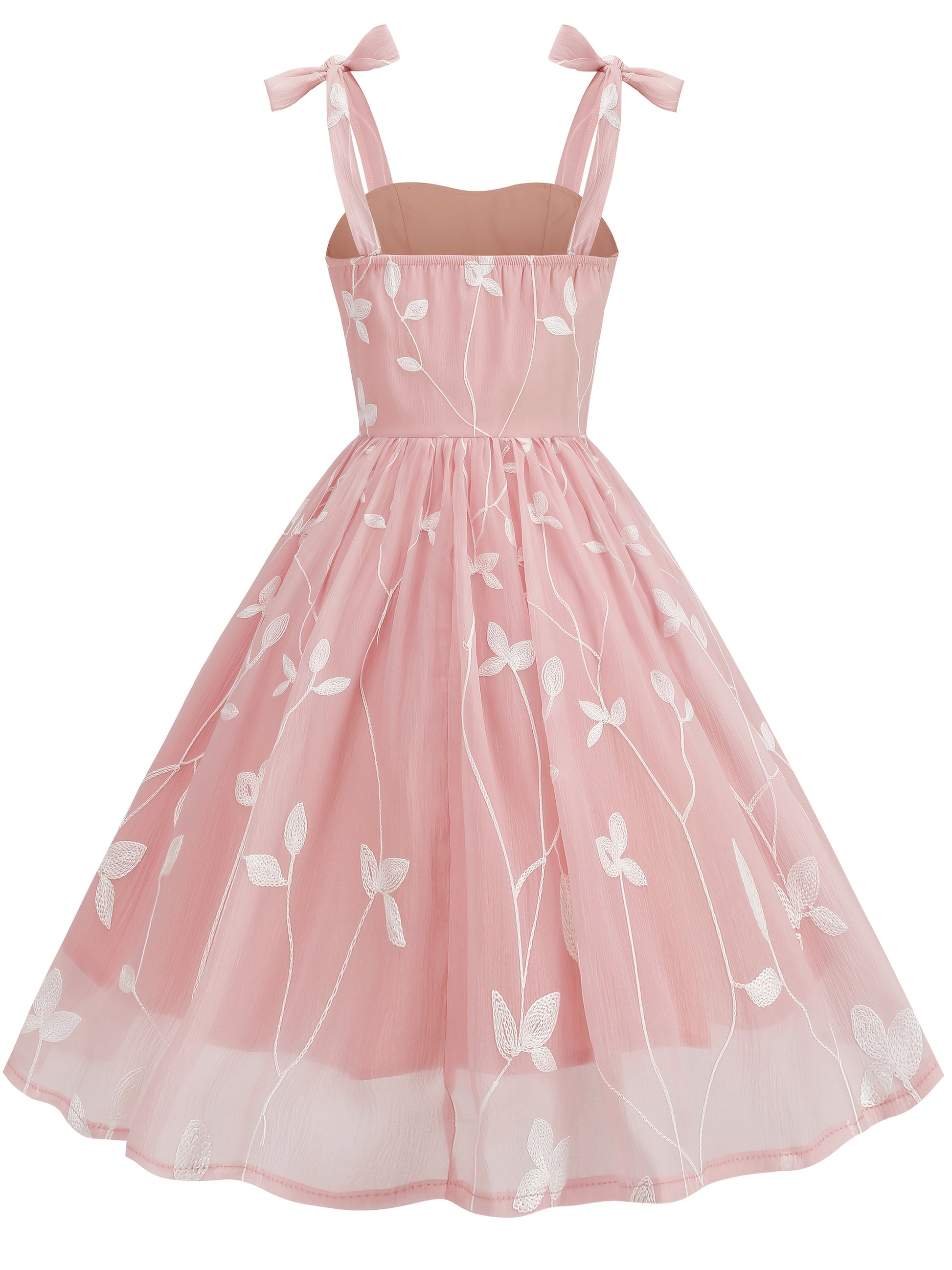 Vintage Embroidered Mesh Party Dress