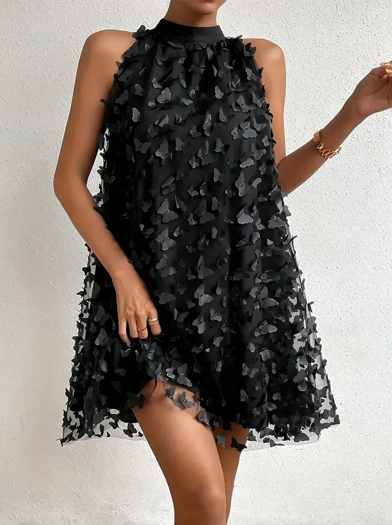 Butterfly Mesh A-Line Dress
