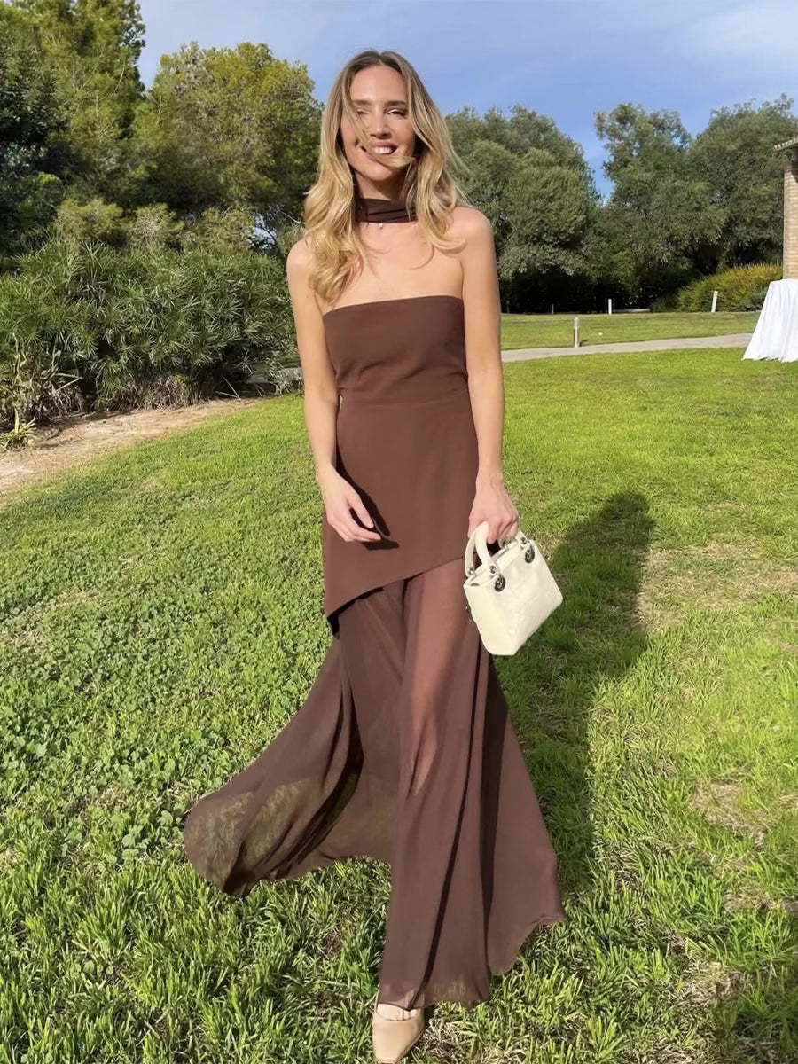 Chic Strapless Vacation Maxi Dress