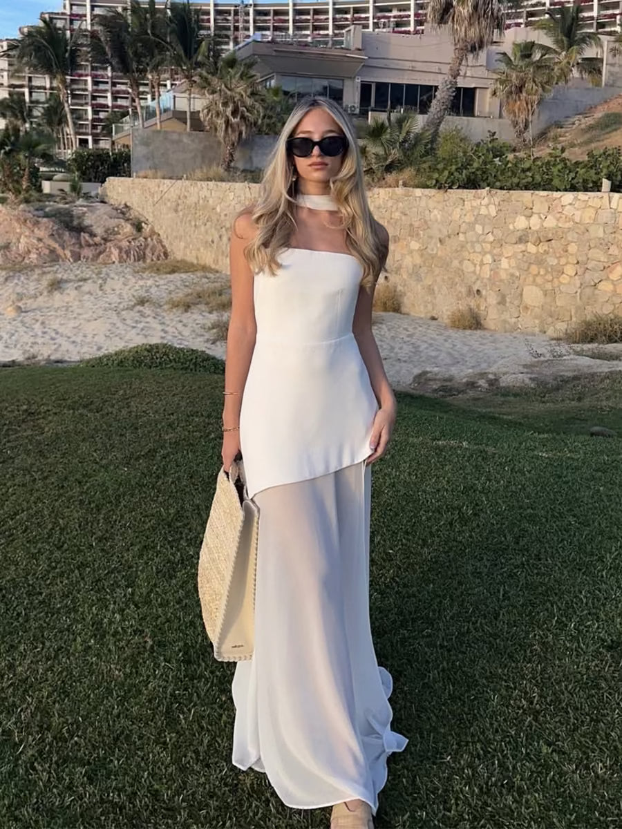 Chic Strapless Vacation Maxi Dress