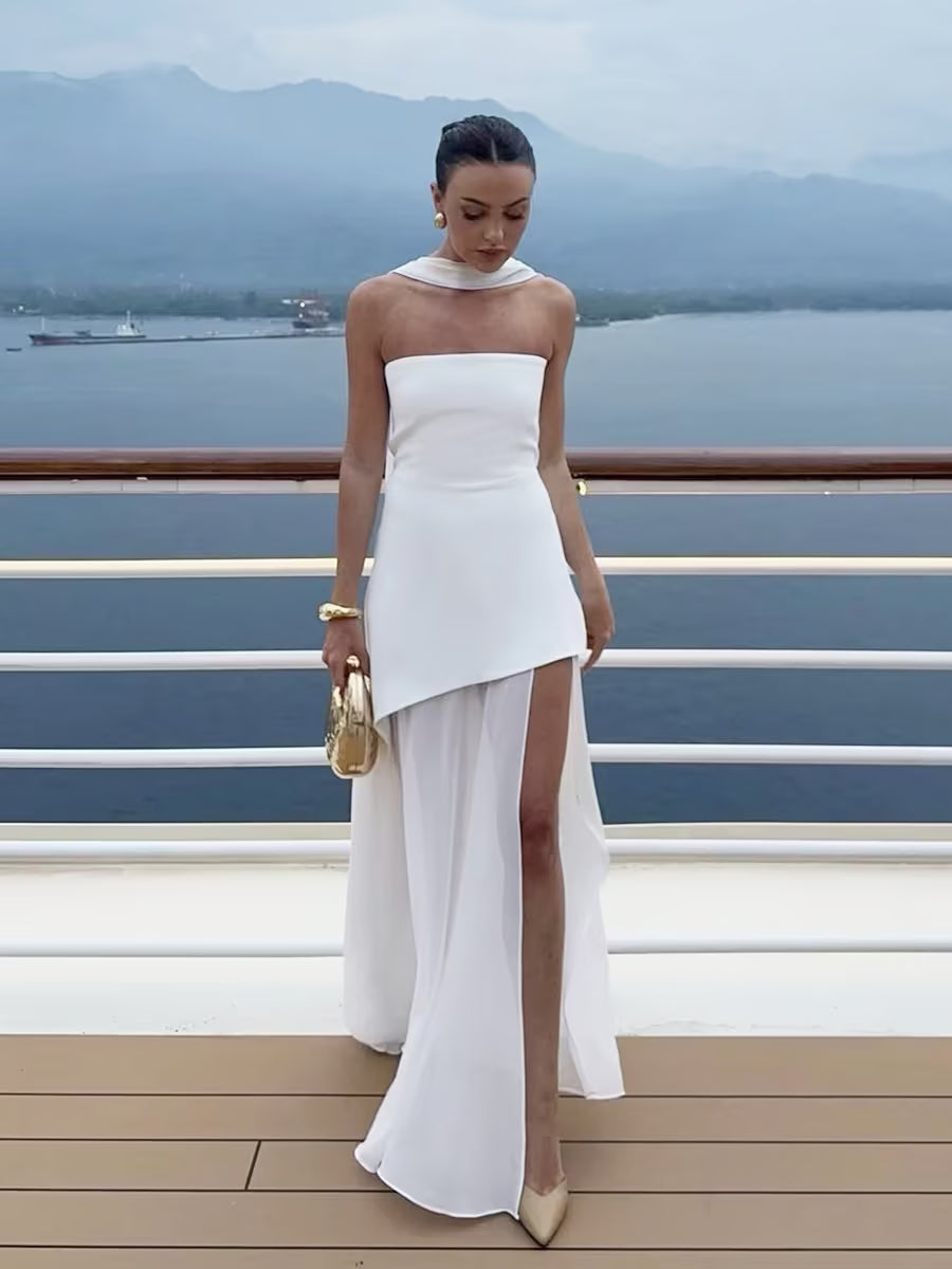 Chic Strapless Vacation Maxi Dress