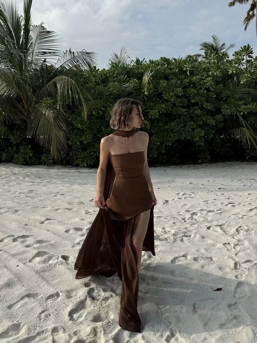 Chic Strapless Vacation Maxi Dress