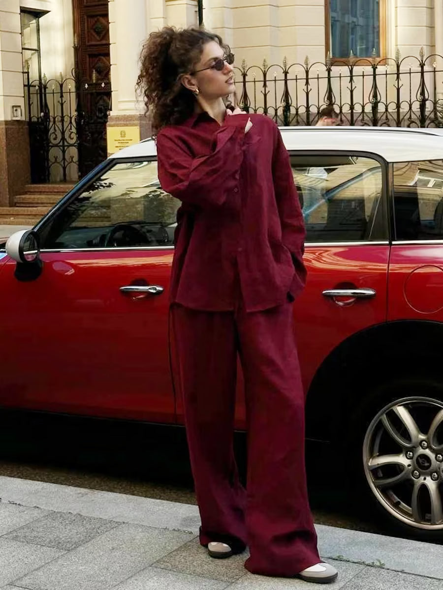 Flare Sleeve Crop Cardigan & Pants Set