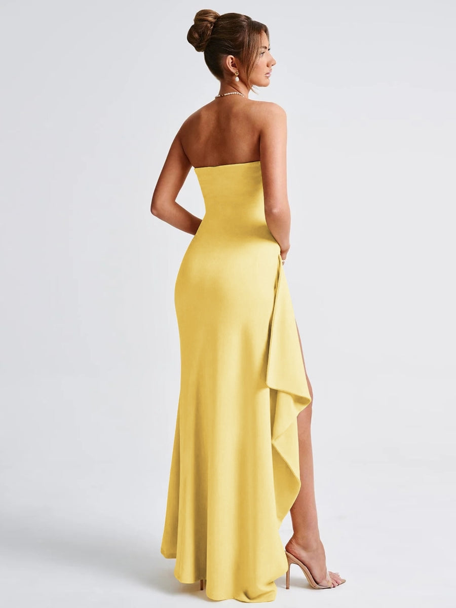 Elegant Off-Shoulder Split Maxi Dress