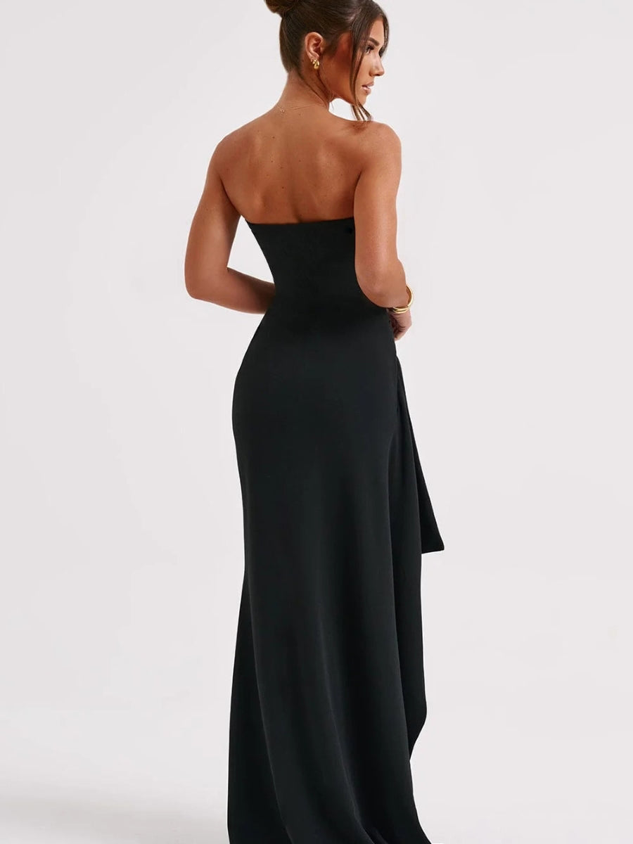 Elegant Off-Shoulder Split Maxi Dress