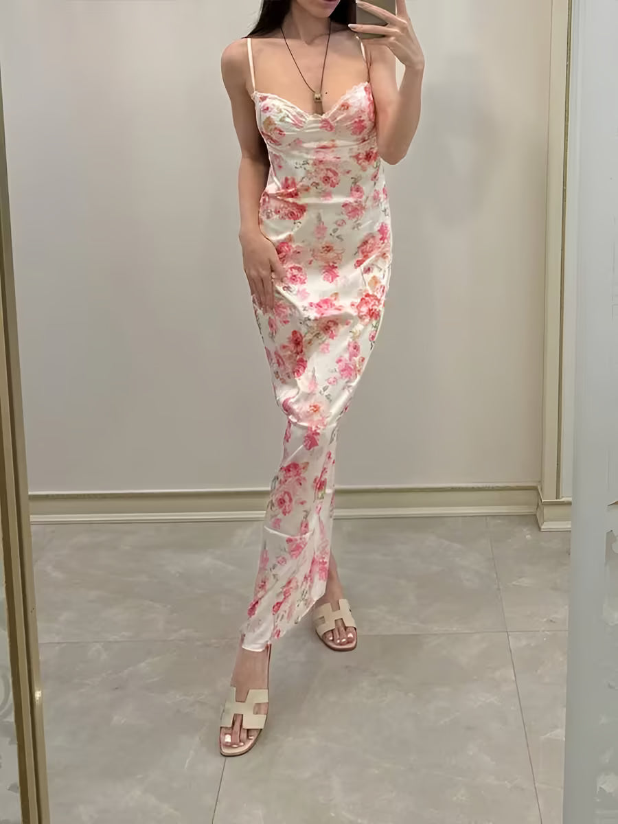 Elegant Floral Print Maxi Dress