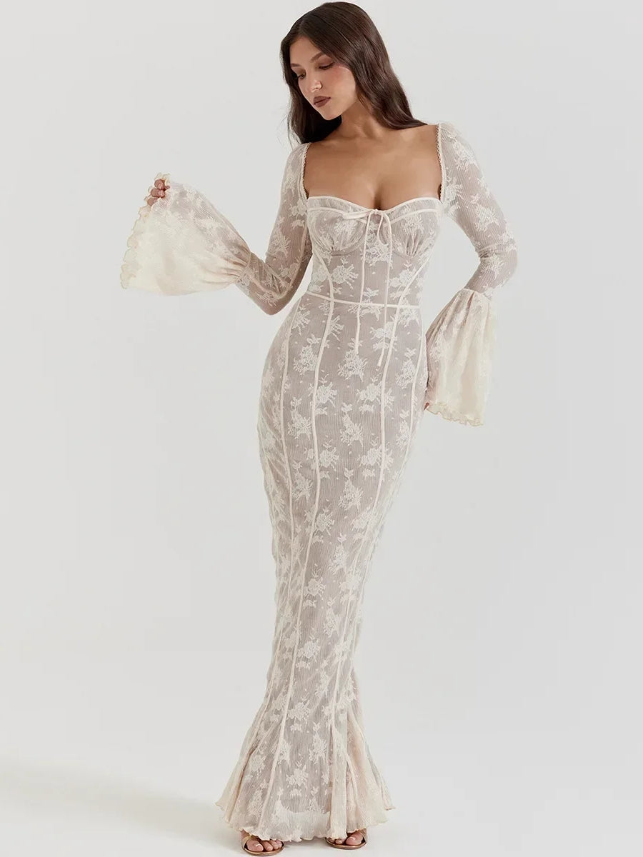 Elegant Lace Long Dress