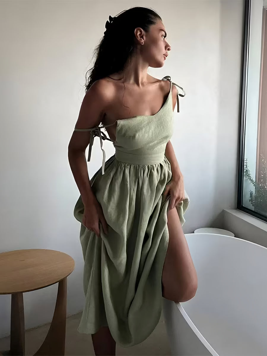 Mori Style Backless Suspender Dress