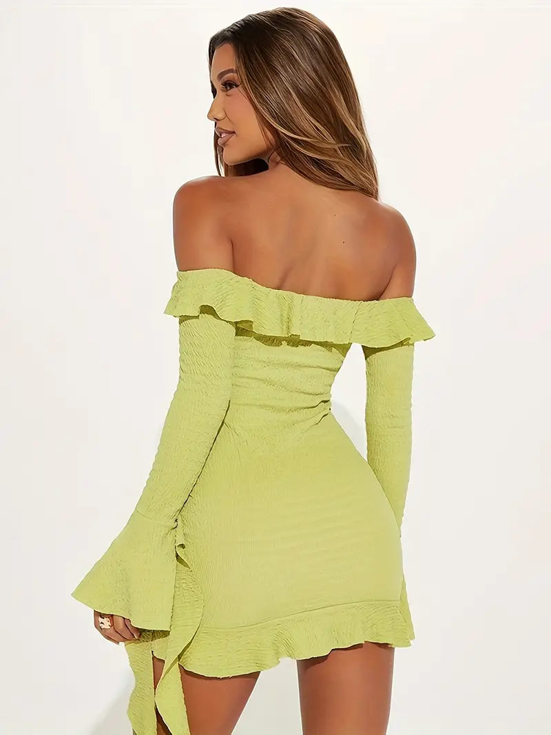 Off-Shoulder Mini Evening Dress