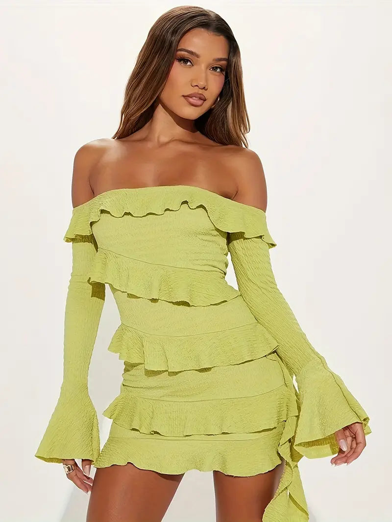 Off-Shoulder Mini Evening Dress