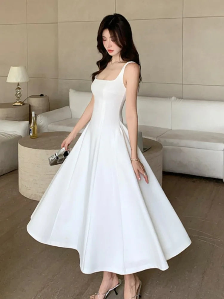 Elegant Red Spaghetti Strap Evening Dress