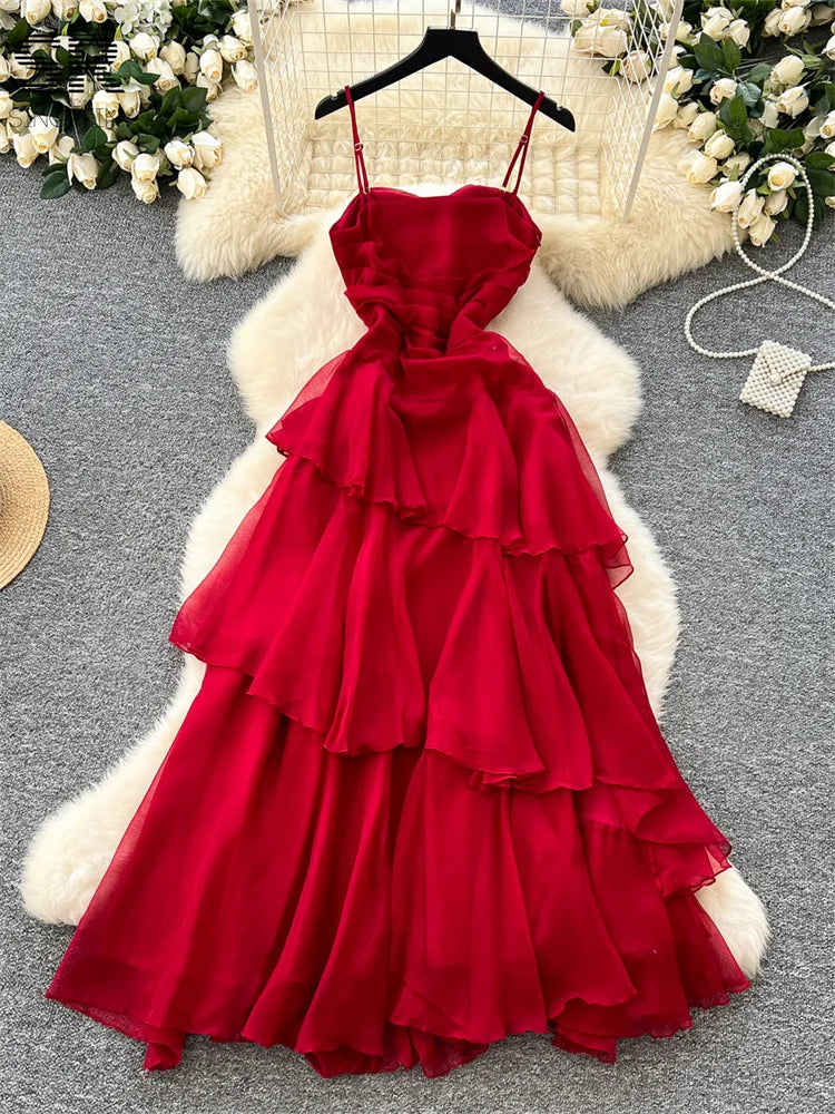Sleeveless Zipper Ruffle Dress