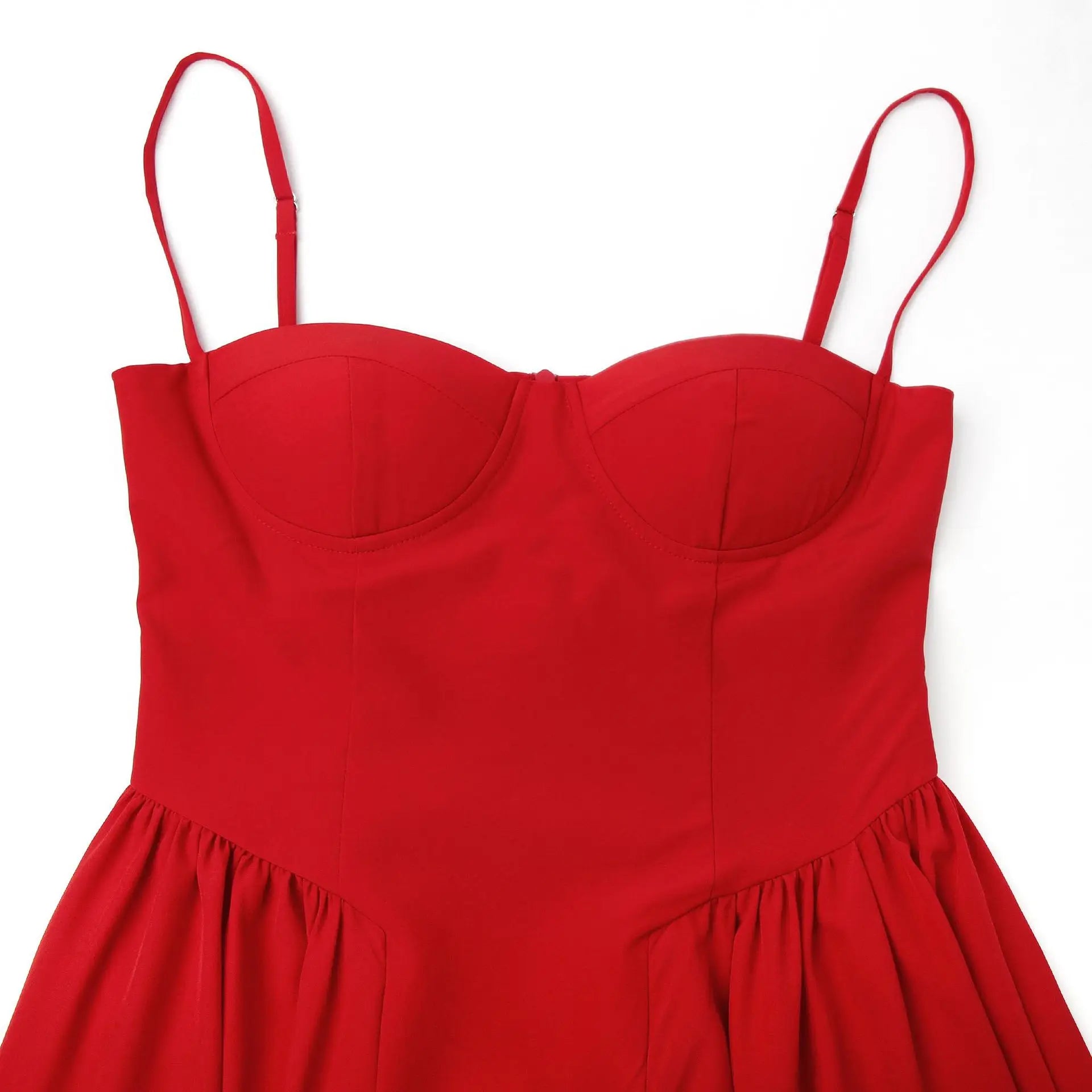 Suninheart Red Spaghetti Strap Midi Dress