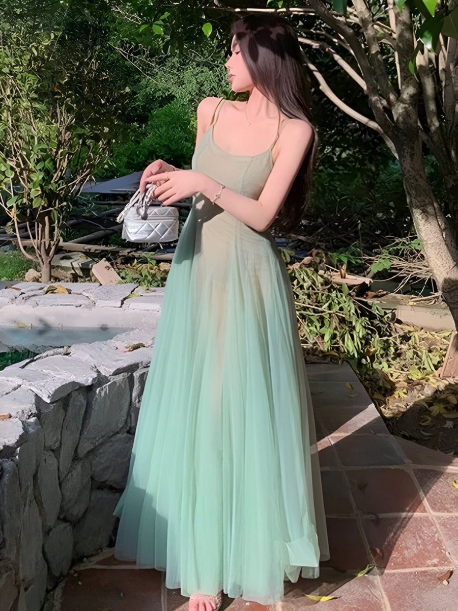 Sexy Mesh Strapless Maxi Dress