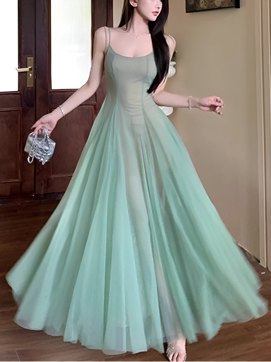 Sexy Mesh Strapless Maxi Dress