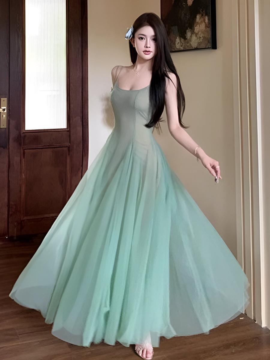 Sexy Mesh Strapless Maxi Dress