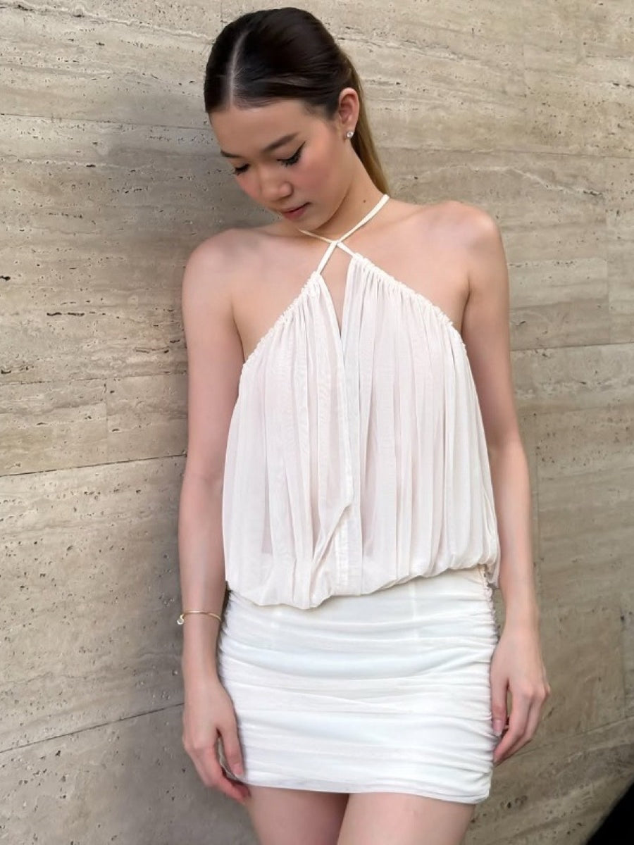 Sexy Plunge Neck Mini Dress