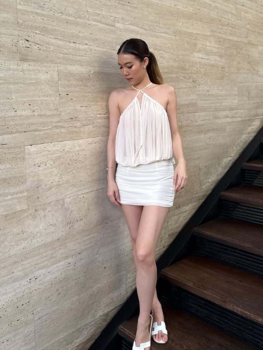 Sexy Plunge Neck Mini Dress