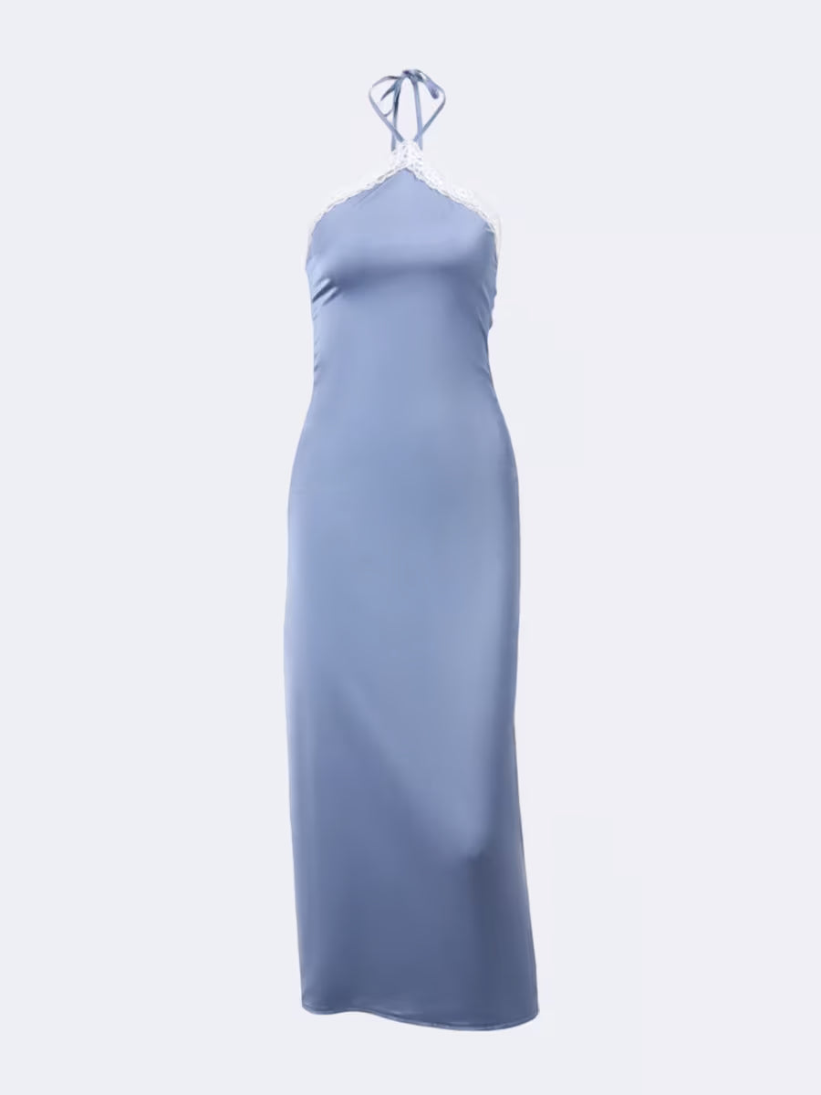Sexy Satin Off-Shoulder Maxi Dress