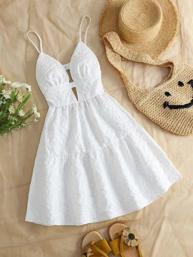 Solid Black A-Line Summer Dress