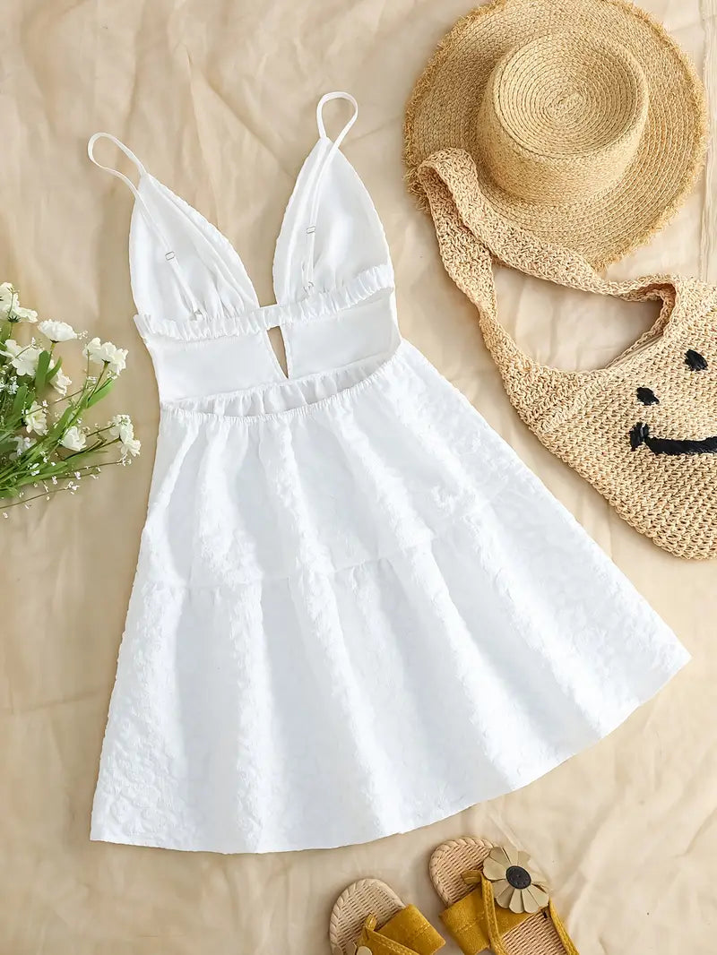 Solid Black A-Line Summer Dress