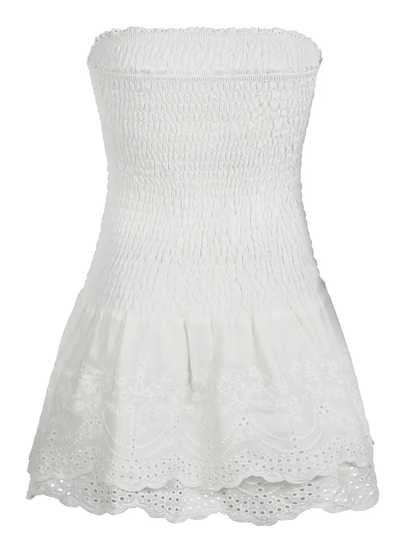 Strapless Patchwork Fitted Dress