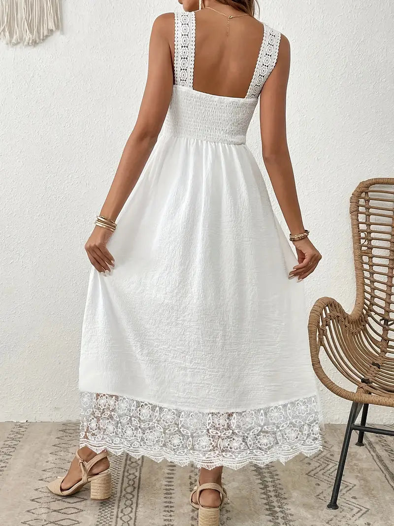 Summer Contrast Lace Dress