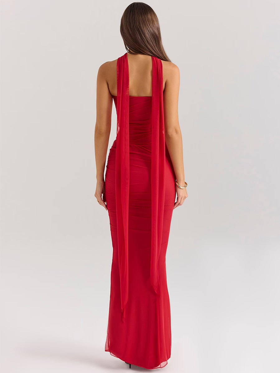 Suninheart Elegant Scarf Dress Set