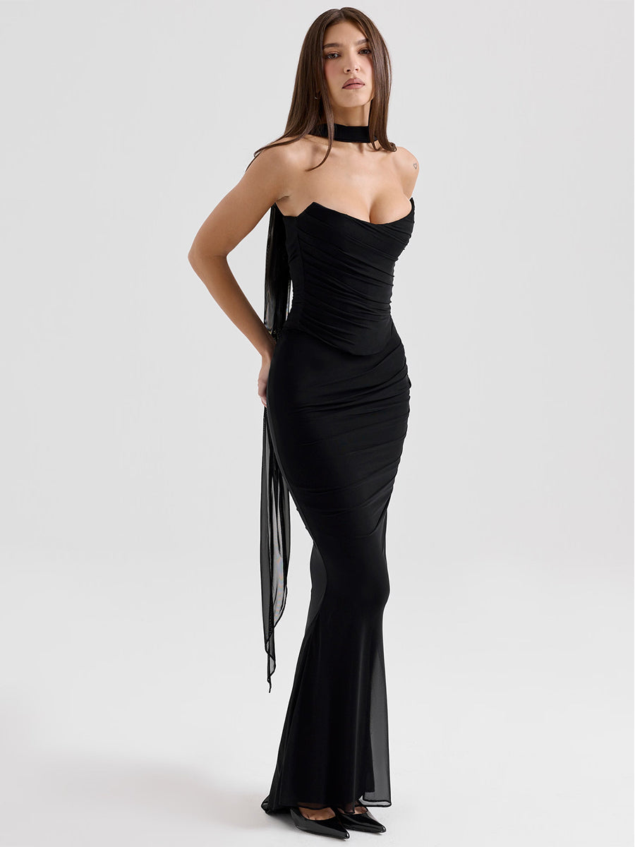 Suninheart Elegant Scarf Dress Set