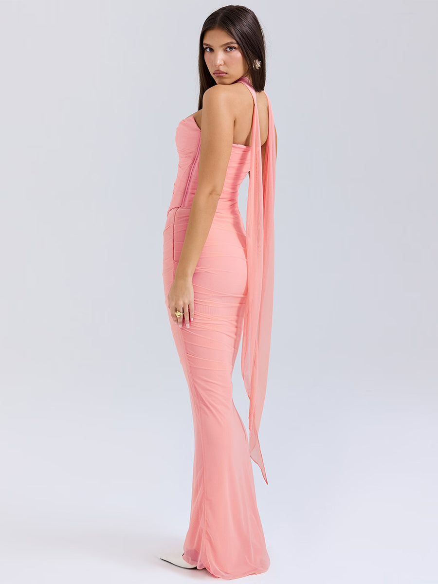 Suninheart Elegant Scarf Dress Set