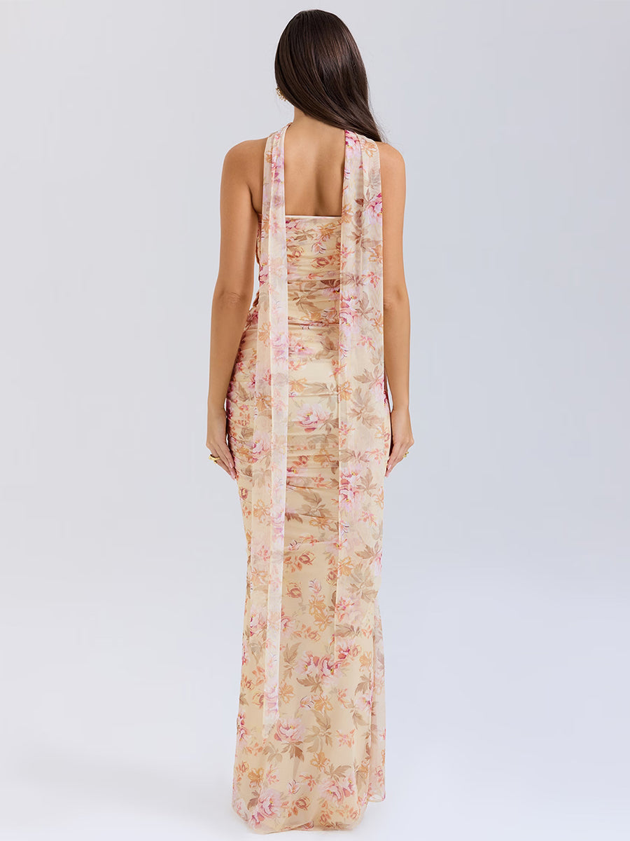 Suninheart Elegant Scarf Dress Set