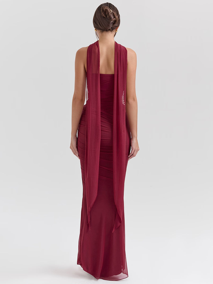 Suninheart Elegant Scarf Dress Set