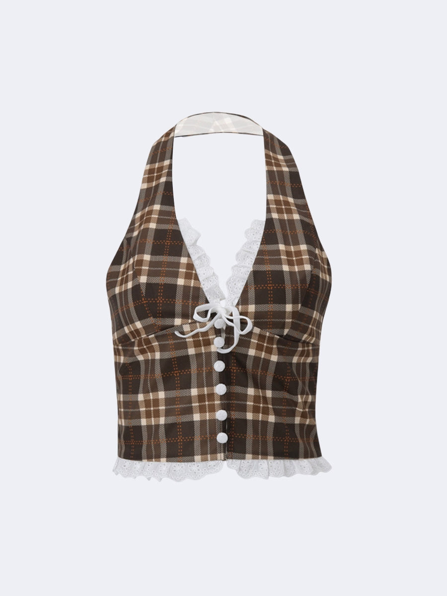 Y2K Tie Front Halter