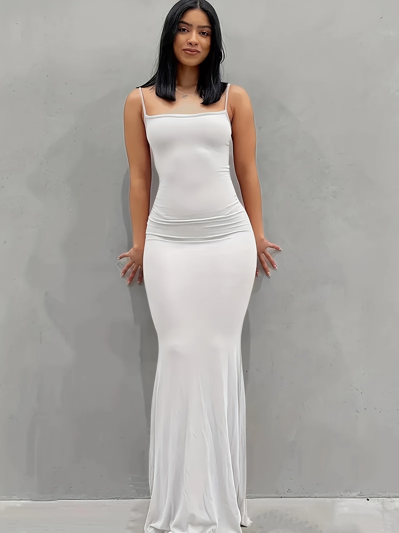Elegant Solid Slip Maxi Dress