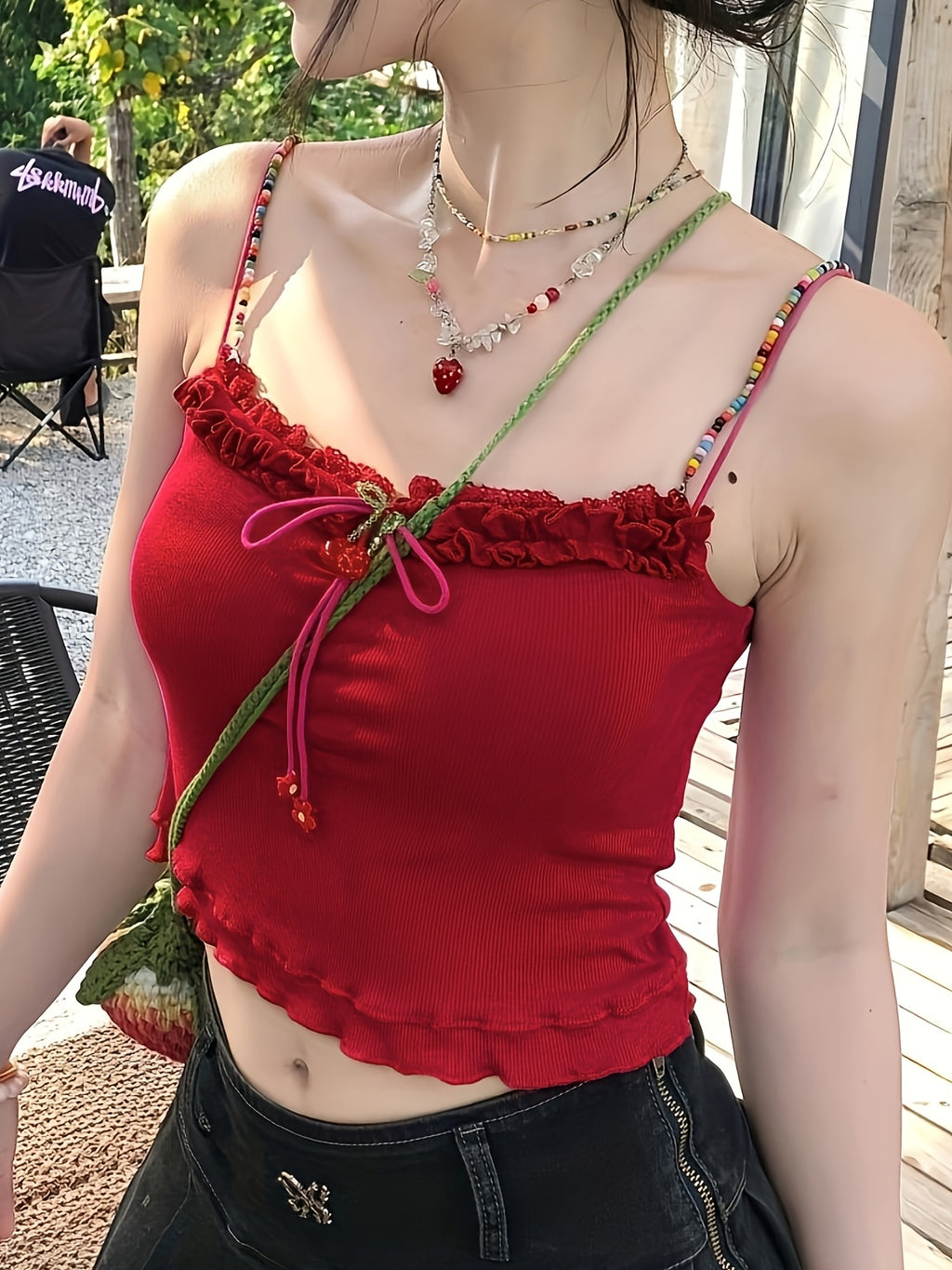 Tassel Detail Backless Cami