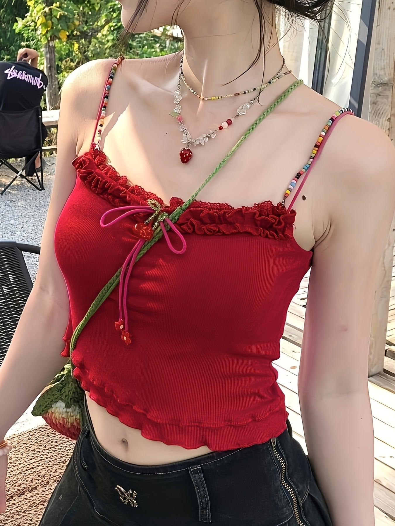 Tassel Detail Backless Cami