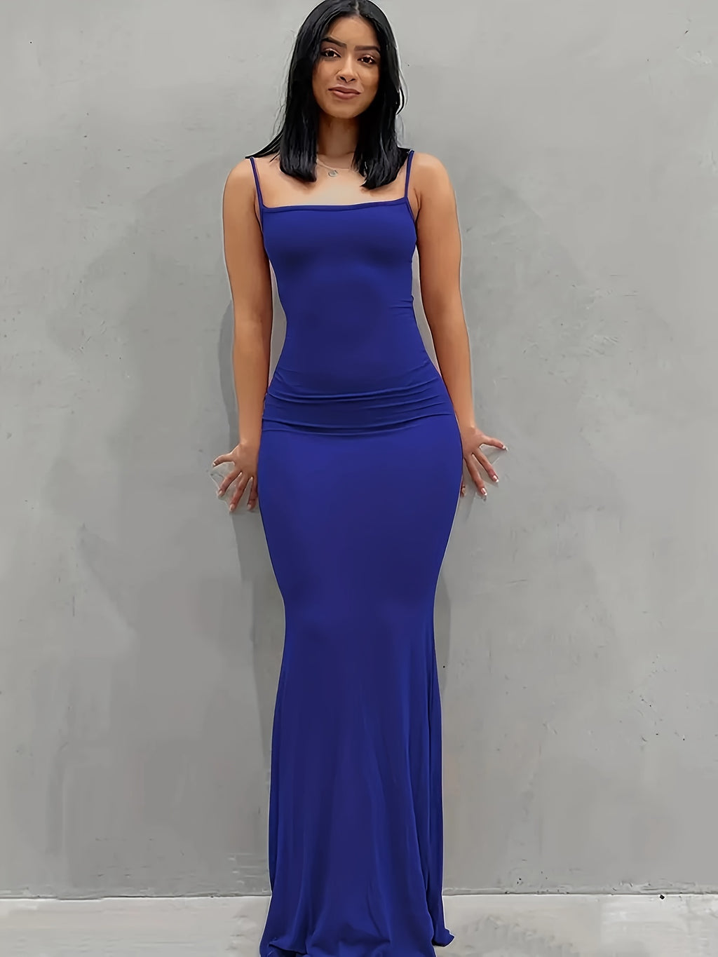 Elegant Solid Slip Maxi Dress